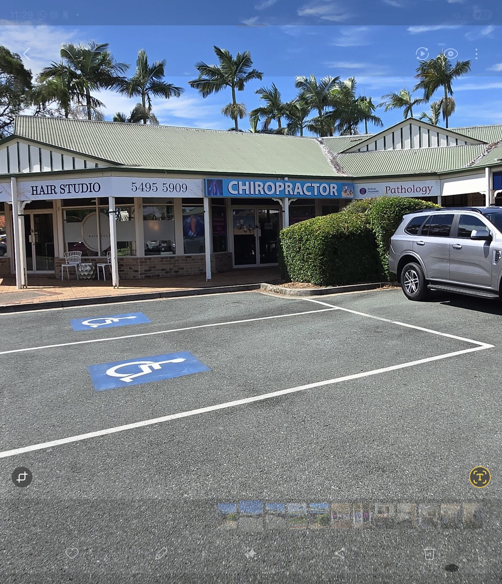 Clinic car park with disability parking