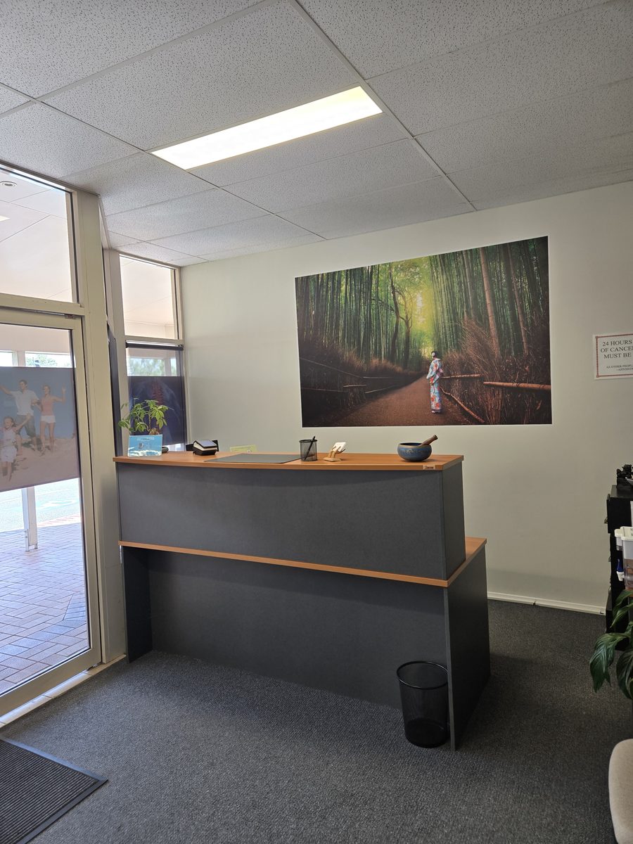 Reception desk at Centrepoint Chiropractic Clinic